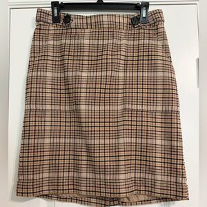 Merona plaid Pencil Skirt in Tan, navy, and purple